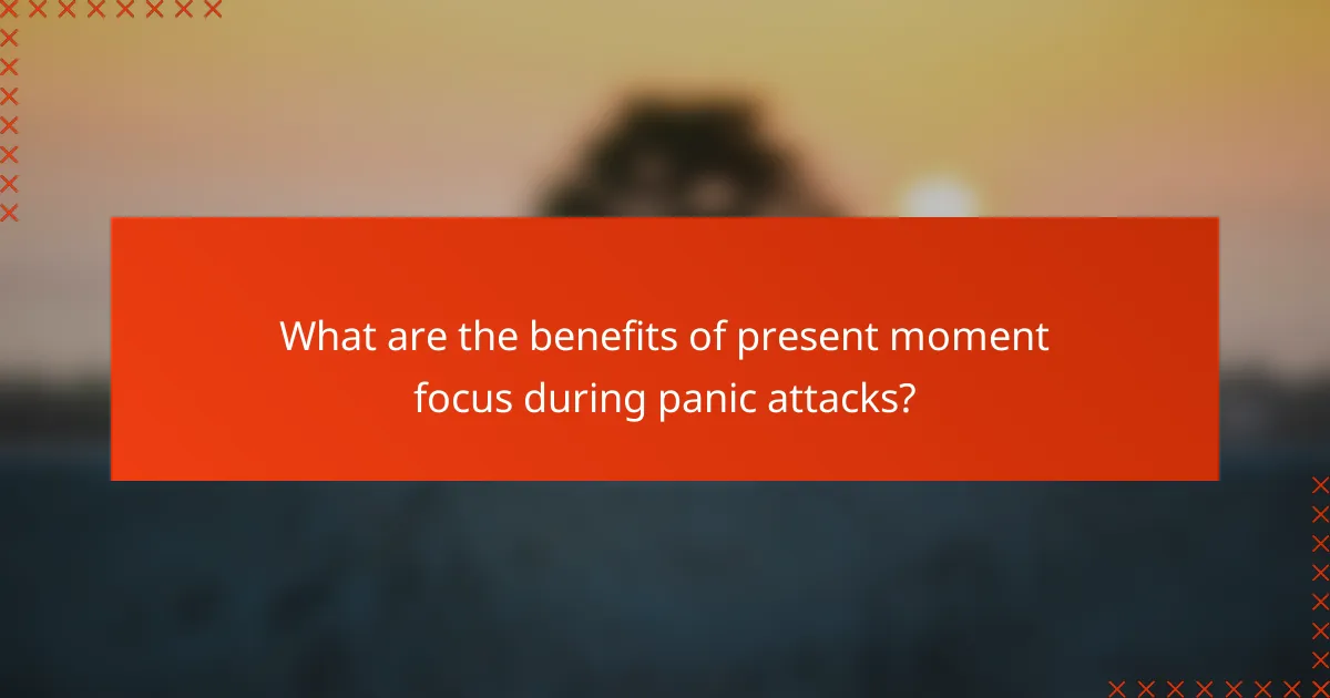 What are the benefits of present moment focus during panic attacks?
